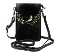 WHJSSF Leather Crossbody Small Cell Phone Purse 7.6x4.9in Swallow Among Thorns Prints For Walking, Camping, Shopping, Travel, And Outdoor Use