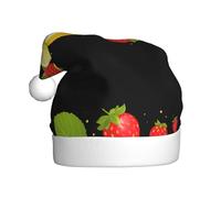 WHJSSF Lemon Strawberry Stars Picture Christmas Hat for Adult Soft, lightweight Holiday party use