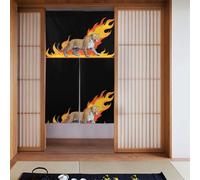 WHJSSF Leopard in flames Printed Door curtain partition splicing privacy protection suitable for kitchen, bathroom, room 34x56in