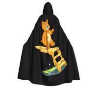 WHJSSF Little Bear On Diving Platform Prints Halloween Adult Hooded Cape Cloak For Role-Playing, Stage Costumes, Parties Easy Care