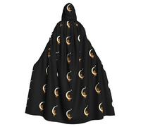 WHJSSF Little brown bear hugging the moon Printing Halloween Adult Hooded Cloak for various party and carnival settings