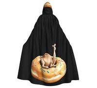 WHJSSF Little Camel On A Donut Prints Halloween Adult Hooded Cape Cloak - Super Large Hooded Cloak No Zipper