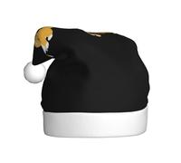 WHJSSF Little Corgi and Monkey Friends Picture Christmas Hat for Adult Soft and Fluffy Brim, Lightweight Comfort