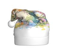 WHJSSF Little crocodile with flowers on her back Printing Christmas Hat for Adult Halloween party usage
