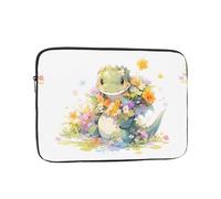 WHJSSF Little Crocodile with Flowers on her Back Prints Portable Laptop Sleeve 10 inch for Business Travel, School, Office, Daily Use