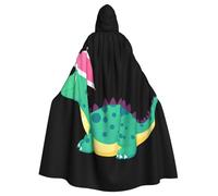 WHJSSF Little Dinosaur On Vacation Prints Halloween Adult Hooded Cape Cloak For Role-Playing, Stage Costumes, Parties Easy Care