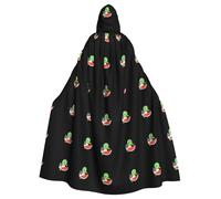 WHJSSF Little duck eating watermelon Printing Halloween Adult Hooded Cloak for various party and carnival settings