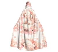WHJSSF Little Fat Sheep Among The Flowers Prints Halloween Adult Hooded Cape Cloak For Role-Playing, Stage Costumes, Parties Easy Care