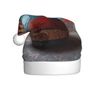 WHJSSF Little flowers in the painted pottery Picture Christmas Hat for Adult Making It a Fun and Durable Gift for Men and Women