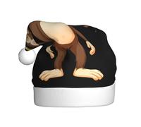 WHJSSF Little monkey wearing a big hat Picture Christmas Hat for Adult Making It a Fun and Durable Gift for Men and Women