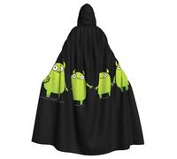 WHJSSF Little Monster Holding Hands Prints Halloween Adult Hooded Cape Cloak For Role-Playing, Stage Costumes, Parties Easy Care
