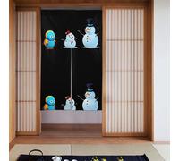 WHJSSF Little monster next to the snowman Printed Door curtain partition splicing privacy protection suitable for kitchen, bathroom, room 34x56in