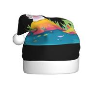 WHJSSF Little rabbit at the bottom of the colorful lake Printed Christmas Hat for Adult for men and women clothing headband for festive occasions