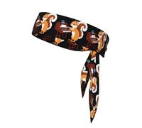 WHJSSF Little squirrel playing the organ Pattern Sports Double-Sided Headscarf for Women and Men Adjustable for All Head Circumferences