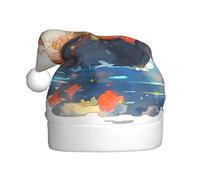 WHJSSF Little white rabbit on the flower boat Pattern Christmas Hat Durable for Adult for Halloween, Christmas, New Year