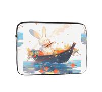 WHJSSF Little White Rabbit on The Flower Boat Prints Portable Laptop Sleeve 17 inch for Business Travel, School, Office, Daily Use