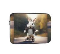 WHJSSF Little White Rabbit Riding a Scooter Prints Portable Laptop Sleeve 10 inch for Business Travel, School, Office, Daily Use