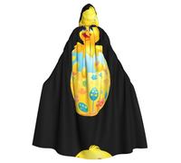 WHJSSF Little yellow duck on the easter egg Pattern Halloween Adult Hooded Cape Cloak with Bow Tie for Costume Parties, Cosplay