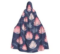 WHJSSF lotus flower namaste Printing Halloween Adult Hooded Cape Super Large Hooded Cloak