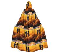 WHJSSF Love in the wheat field Printing Halloween Adult Hooded Cape Cloak - Super Large Hooded Cloak No Zipper