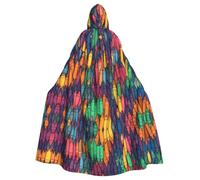 WHJSSF Lush Crayon Prints Halloween Adult Hooded Cloak is a super large, comfortable, and durable cloak