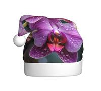 WHJSSF Malaysian National Flower Picture Christmas Hat for Adult Festive Celebrations as a Gift for Men and Women