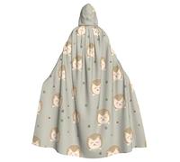 WHJSSF Many hedgehogs Prints Hooded Cloak - Long Halloween Throw, Cozy Costume Layer with Drawstring