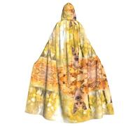 WHJSSF Maple German Shepherd Dog Prints Hooded Cloak - Long Layer for Halloween & Cosplay Fun