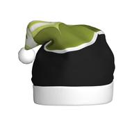 WHJSSF Matcha Latte Art Printing Men's and women's plush Christmas hats, adult New Year's holiday party caps
