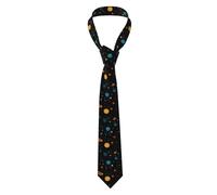WHJSSF Men's Necktie outer space galaxy solar system Pattern 57X3.1 inch Easy Care Polyester Tie for Suits, Weddings, Party Gift