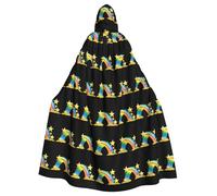WHJSSF Money Stars Rainbow Printing Halloween Adult Hooded Cloak for various party and carnival settings