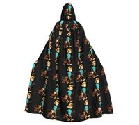 WHJSSF Monkey exercising Prints Halloween Adult Hooded Cloak is a super large, comfortable, and durable cloak