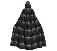 WHJSSF Monkey on the back of an elephant Printing Halloween Adult Hooded Cloak for various party and carnival settings
