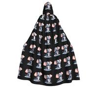 WHJSSF Mr. Elephant taking a bath Prints Halloween Adult Hooded Cloak is a super large, comfortable, and durable cloak