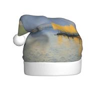 WHJSSF Mt. Fuji in the distance Pattern Christmas Hat for Adult quality accessory soft, lightweight, and fluffy