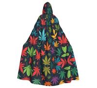 WHJSSF MultiColor Leaf Weed Art Picture Halloween Adult Hooded Cloak is a super large, comfortable, and durable cloak
