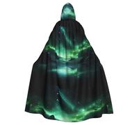 WHJSSF Mysterious Aurora Weather Printing Halloween Adult Hooded Cloak for various party and carnival settings