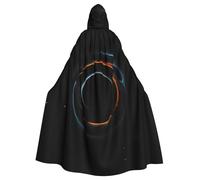 WHJSSF Mysterious Cosmic Black Holes Prints Halloween Adult Hooded Cape Cloak For Role-Playing, Stage Costumes, Parties Easy Care