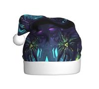 WHJSSF Mysterious Magic Forest Picture Christmas Hat for Adult Soft and Fluffy Brim, Lightweight Comfort