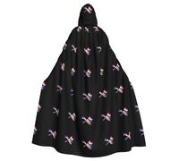 WHJSSF National flag pattern Printing Halloween Adult Hooded Cloak for various party and carnival settings