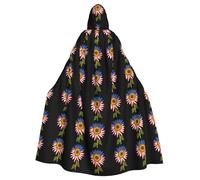 WHJSSF National flag sunflower Printing Halloween Adult Hooded Cloak for various party and carnival settings