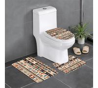 WHJSSF Native American Beliefs Picture Bathroom Anti Slip Quick Drying Three Piece Set, Slip Quick Drying Durable Shower Bath mat