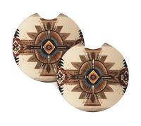 WHJSSF Native American Painting Prints Car Cup Coasters 2-Pack - High-Grade Neoprene Layers for Spillproof Protection & Stylish Vehicle Interiors - Fits Most Cars