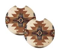 WHJSSF Native American Patterns Prints Car Cup Coasters 2-Pack - Durable Neoprene Throw for Spill-Proof Protection & a Stylish Interior - Fits Most Vehicles