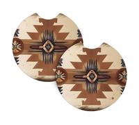 WHJSSF Native American Patterns Prints Car Cup Coasters 2-Pack - High-Grade Neoprene Layers for Spillproof Protection & Stylish Vehicle Interiors - Fits Most Cars