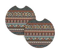 WHJSSF Native American Prints Car Cup Coasters 2-Pack - High-Grade Neoprene Layers for Spillproof Protection & Stylish Vehicle Interiors - Fits Most Cars
