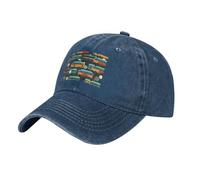 WHJSSF Navy Blue Baseball Cap Train Cars Pattern Adjustable Cotton Hat for Men & Women Sports, Outdoor Activities, Travel
