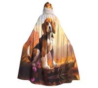 WHJSSF Nerdy Beagle Prints Halloween Adult Hooded Cape Cloak - Super Large Hooded Cloak No Zipper
