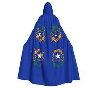 WHJSSF Nevada State Flag Prints Halloween Adult Hooded Cape Cloak with Bow Tie for Costume Parties, Cosplay