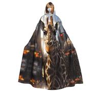WHJSSF New York Giraffe Street Prints Halloween Adult Hooded Cape Cloak - Super Large Hooded Cloak No Zipper